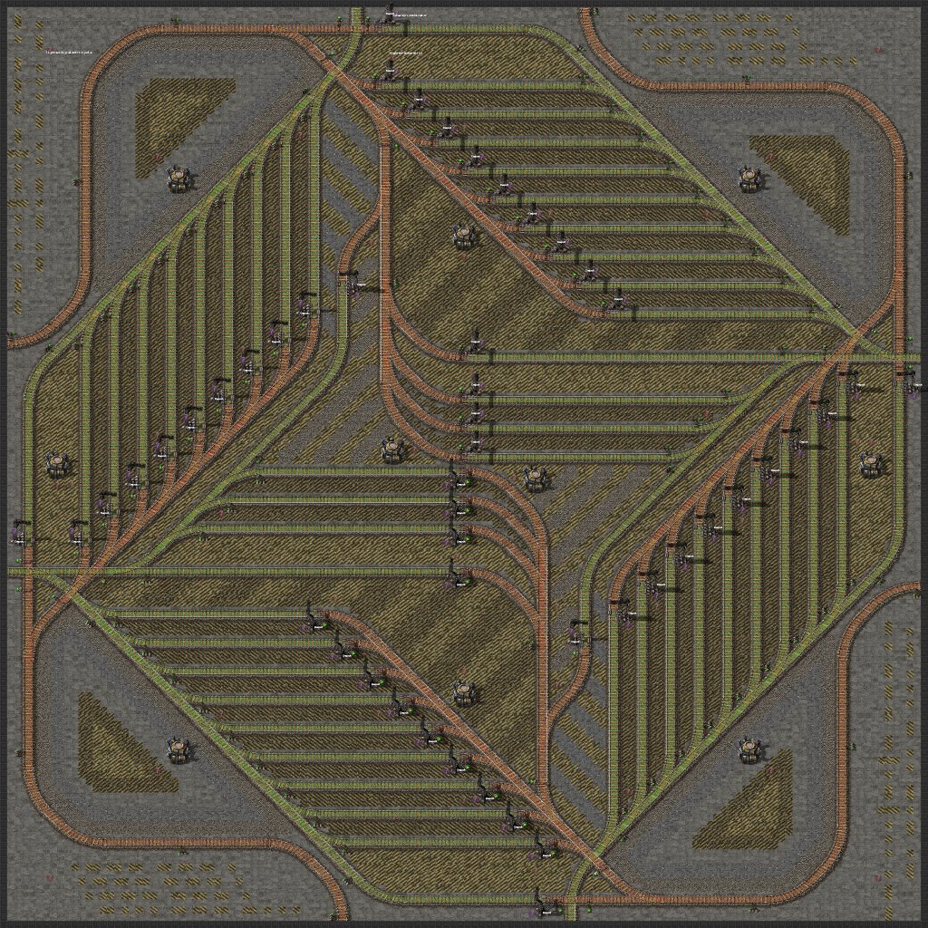 50 Train 4x4 Chunk Depot - New Depot - FactorioBin