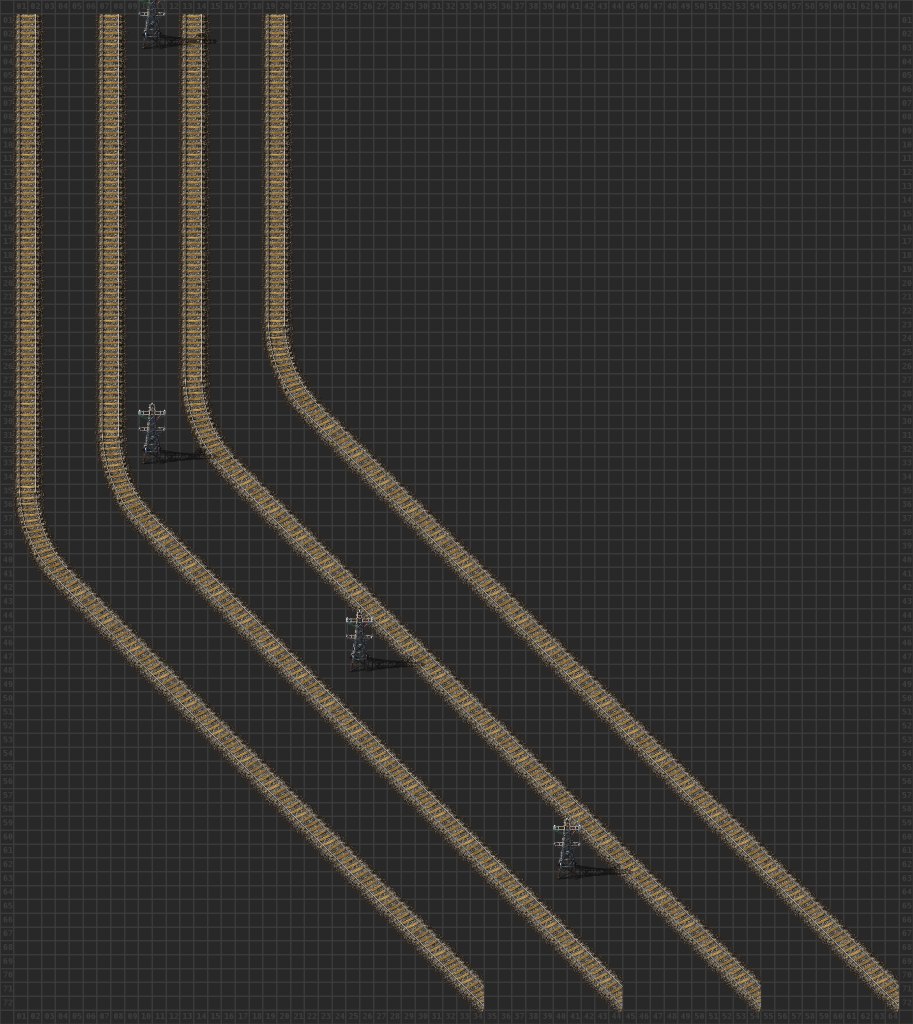 Rails v231025 - [item=rail]4 Diagonal: Curve v231016 - FactorioBin